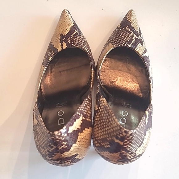 Aldo Stiletto Pumps Snake Skin Pointed Toe High Heel Animal Print Cocktail Party - Picture 10 of 17